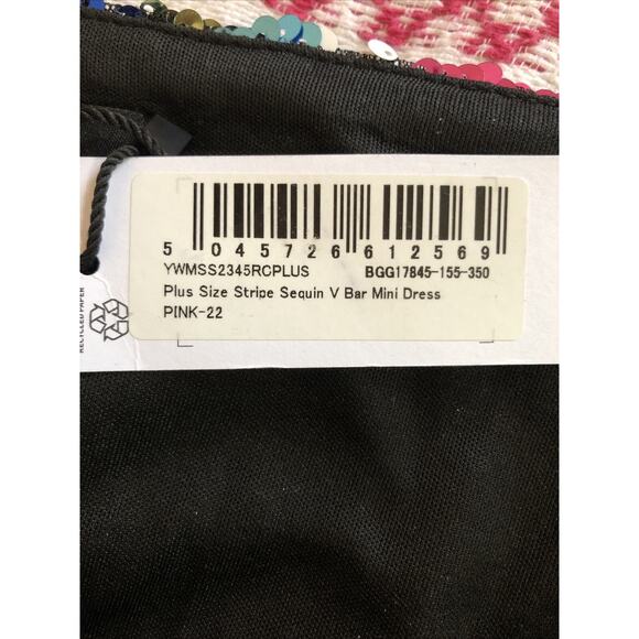 NWT Nasty Gal Size 18 Sequin Strappy Bodycon Mini Dress Peekaboo Multicolor - Picture 10 of 10